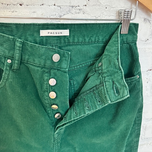 PacSun Green Corduroy Dad Jeans Size 28 High Rise Straight Leg - Picture 5 of 6